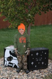 Reese in his new hunting gear